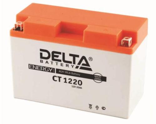 Аккумулятор 12В20Ач DELTA CT1220 (Y50-N18L-A3) кислотный обратная полярность 205х89х163мм