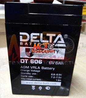 Аккумулятор 6В 6Ач DELTA DT606 AGM для электро машинок